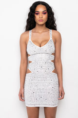 NO CAPTION NEEDED MINI RHINESTONE DRESS