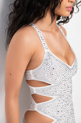 NO CAPTION NEEDED MINI RHINESTONE DRESS