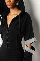NO ONE LIKE YOU SWEATSHIRT DRESS WITH ATTACHED CORSET