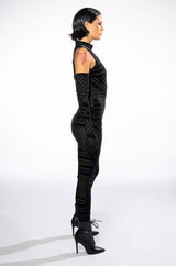 NO STOPPING ME MESH GLOVED CATSUIT