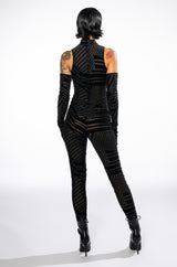 NO STOPPING ME MESH GLOVED CATSUIT
