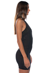 HALTERNECK MESH LITTLE BLACK MINI DRESS