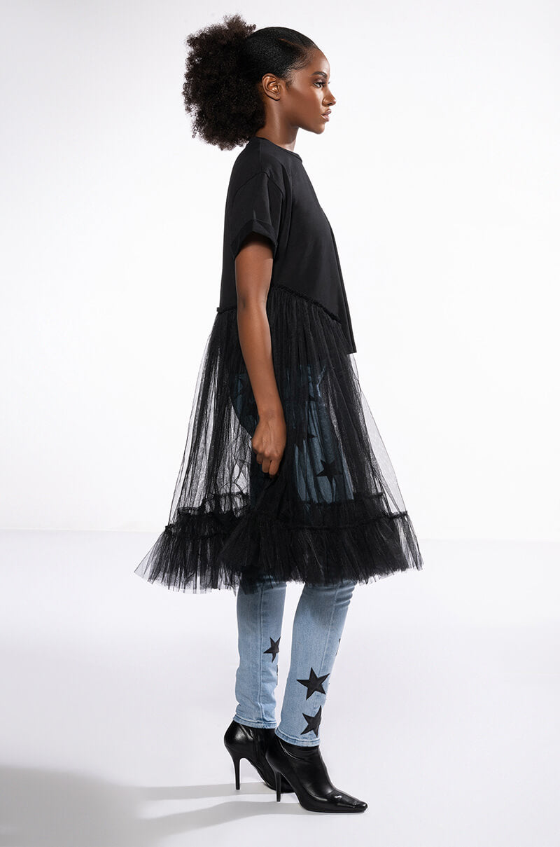 NOT IN THE MOOD OVERSIZED HIGH LOW SHORT SLEEVE TSHIRT