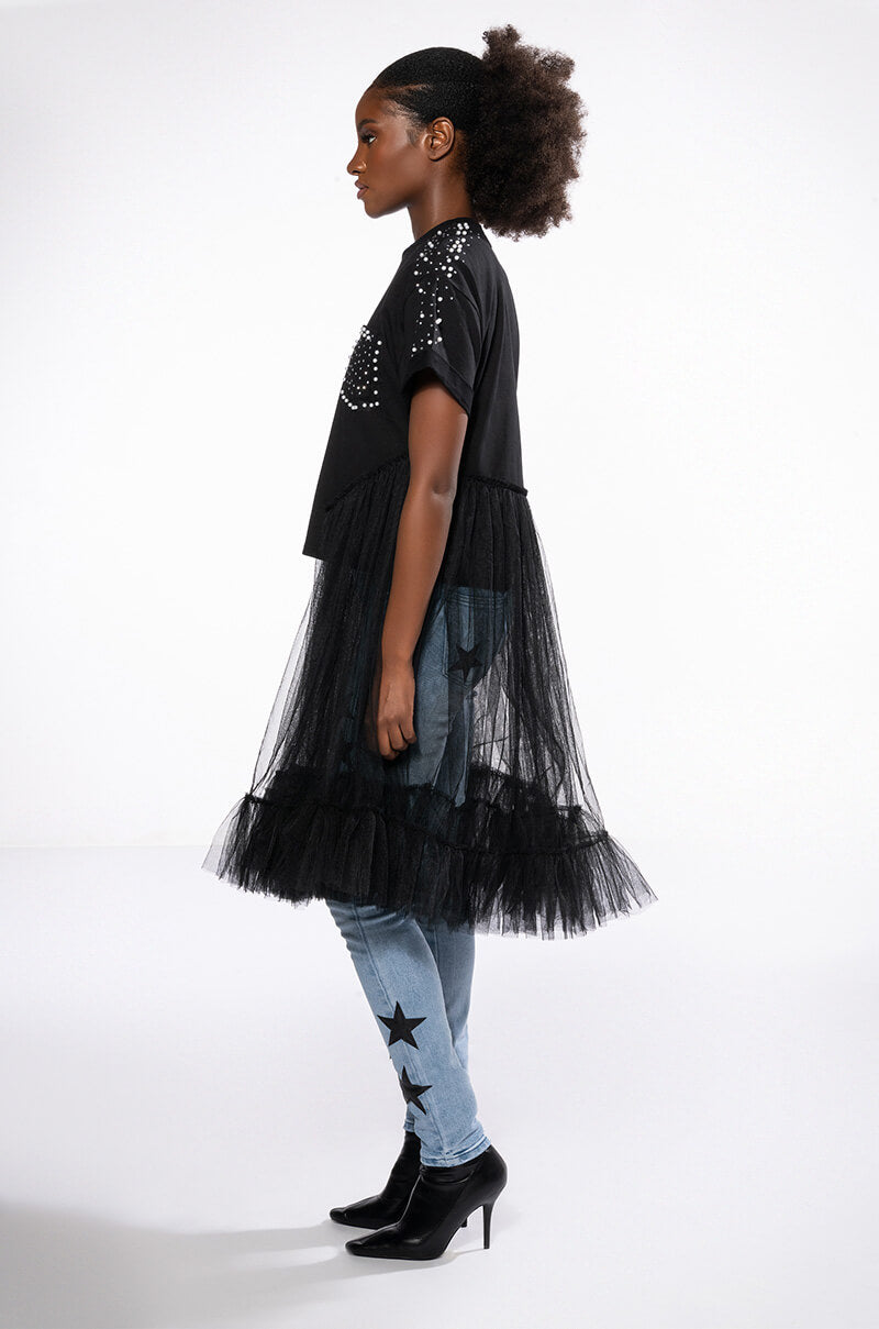 NOT IN THE MOOD OVERSIZED HIGH LOW SHORT SLEEVE TSHIRT