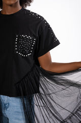 NOT IN THE MOOD OVERSIZED HIGH LOW SHORT SLEEVE TSHIRT