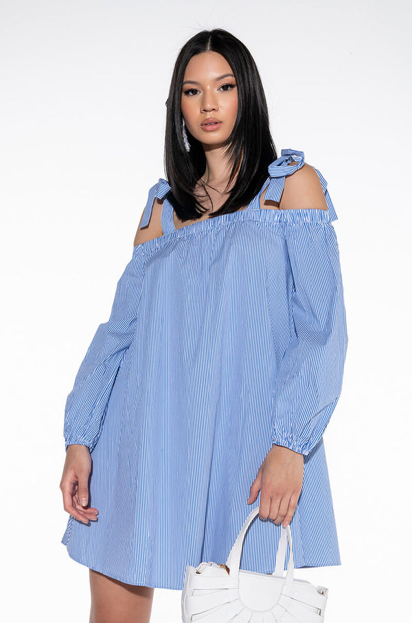 NOT SORRY OFF THE SHOULDER DRESS