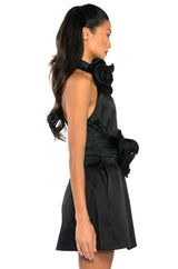 NOT YOUR BABE FLOWER DETAIL FIT AND FLARE MINI DRESS