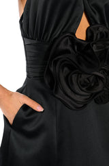 NOT YOUR BABE FLOWER DETAIL FIT AND FLARE MINI DRESS