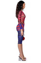 NOTHING BUT TROUBLE LONG SLEEVE MIDI DRESS