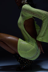 NOTHING PHASES ME KNIT MINI DRESS IN GREEN
