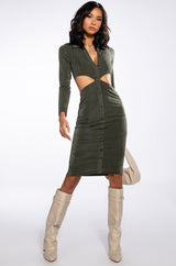 NOTHING TO PROVE MIDI DRESS WITH WAIST CUT OUT