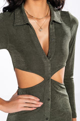 NOTHING TO PROVE MIDI DRESS WITH WAIST CUT OUT