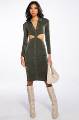 NOTHING TO PROVE MIDI DRESS WITH WAIST CUT OUT
