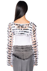 NOVA ULTRA CROP SEQUIN SWEATER