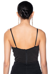 NUMBER ONE EMBELLISHED DEEP V BODYSUIT