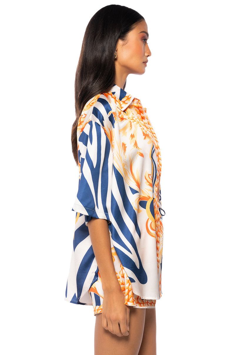 OCEAN VIEW BUTTON DOWN TOP AND SHORT SET