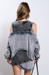 OFF DUTY MINERAL WASH SWEATSHIRT DRESS