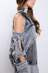 OFF DUTY MINERAL WASH SWEATSHIRT DRESS