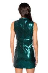 OFF TO THE RACES SEQUIN STRIPED MINI DRESS