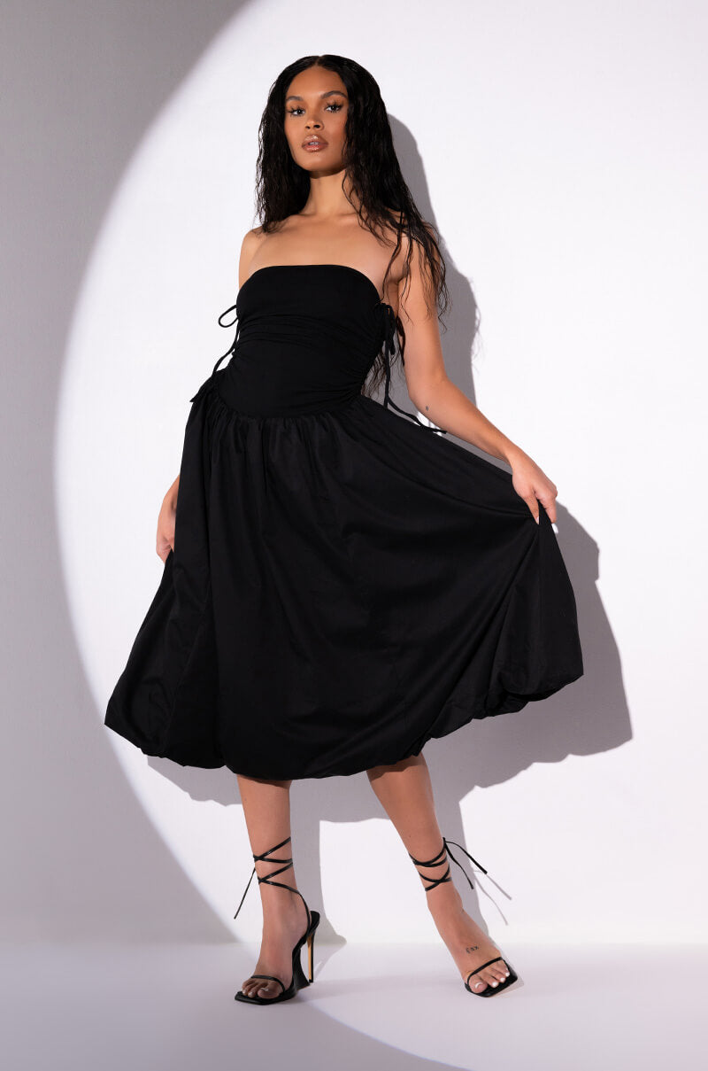MAKE YOU MINI DROPPED WAIST MIDI DRESS