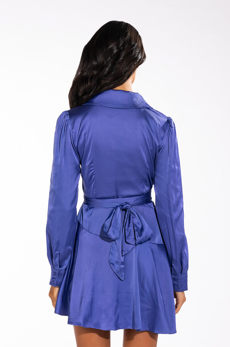 SATIN WRAP DRESS