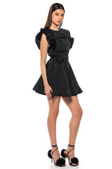 ON A SUNDAY RUFFLED MINI DRESS