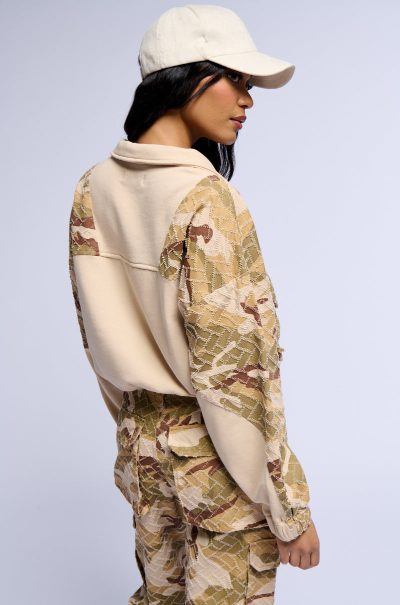 ON DUTY LONG SLEEVE CAMO PRINT SWEATSHIRT