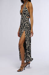 ON HOLIDAY PRINTED MIDI DRESS