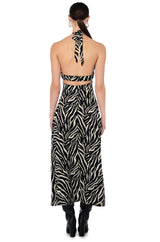 ON HOLIDAY PRINTED MIDI DRESS