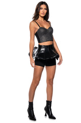 ON MY LEVEL RHINESTONE CORSET TOP