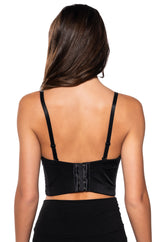 ON MY LEVEL RHINESTONE CORSET TOP