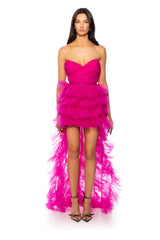 ON MY LEVEL TULLE HIGH LOW DRESS