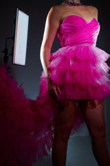 ON MY LEVEL TULLE HIGH LOW DRESS