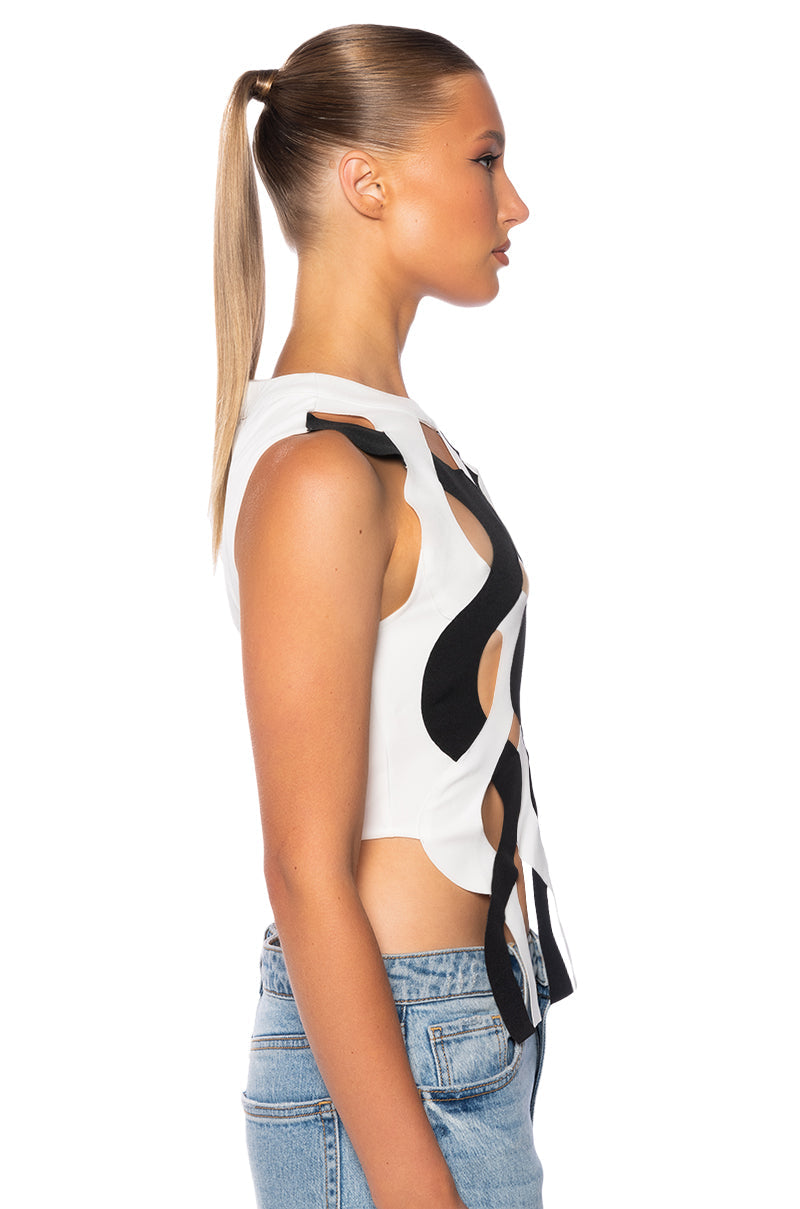 ON MY OWN WAVE CUT OUT TOP