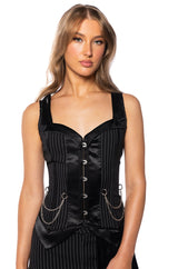 ON MY WAY PINSTRIPE CORSET