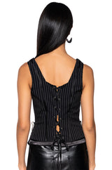 ON MY WAY PINSTRIPE CORSET