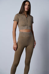 ON THE GO RIBBED ZIP UP TOP