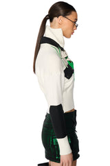 ON THE MOVE PULLOVER SWEATSHIRT IN WHITE MULTI