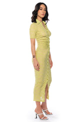 ON TO SOMETHING LACE BUTTON UP MAXI DRESS