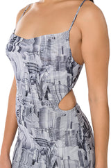 ON TO SOMETHING PRINTED MIDI DRESS