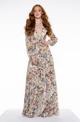 ON TOP MAXI FLORAL DRESS WITH SIDE CUT OUTS