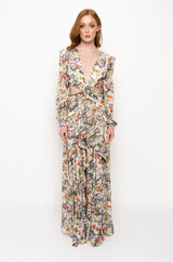 ON TOP MAXI FLORAL DRESS WITH SIDE CUT OUTS