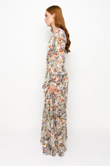 ON TOP MAXI FLORAL DRESS WITH SIDE CUT OUTS