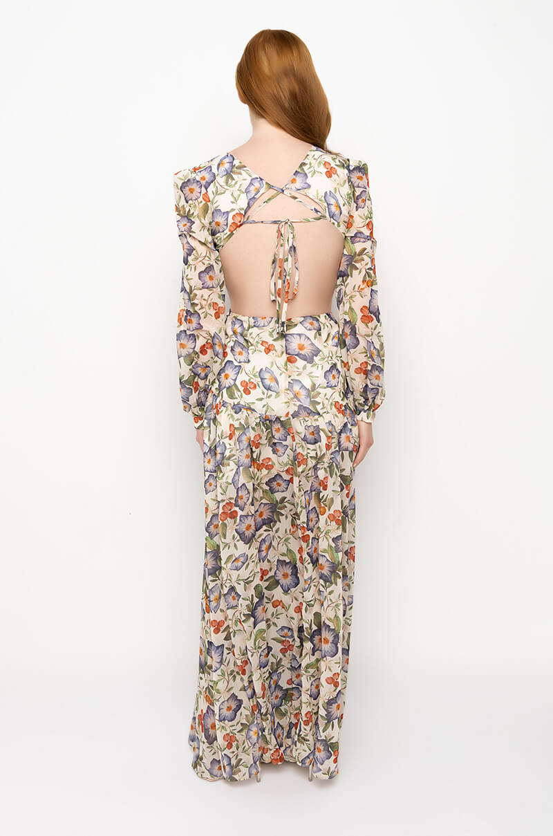 ON TOP MAXI FLORAL DRESS WITH SIDE CUT OUTS