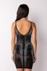 ON TOP RHINESTONE MINI DRESS