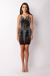 ON TOP RHINESTONE MINI DRESS
