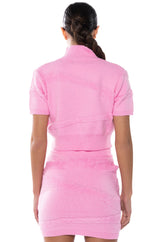MARISSA COZY KNIT SHORT SLEEVE TOP