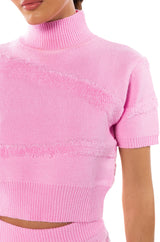MARISSA COZY KNIT SHORT SLEEVE TOP