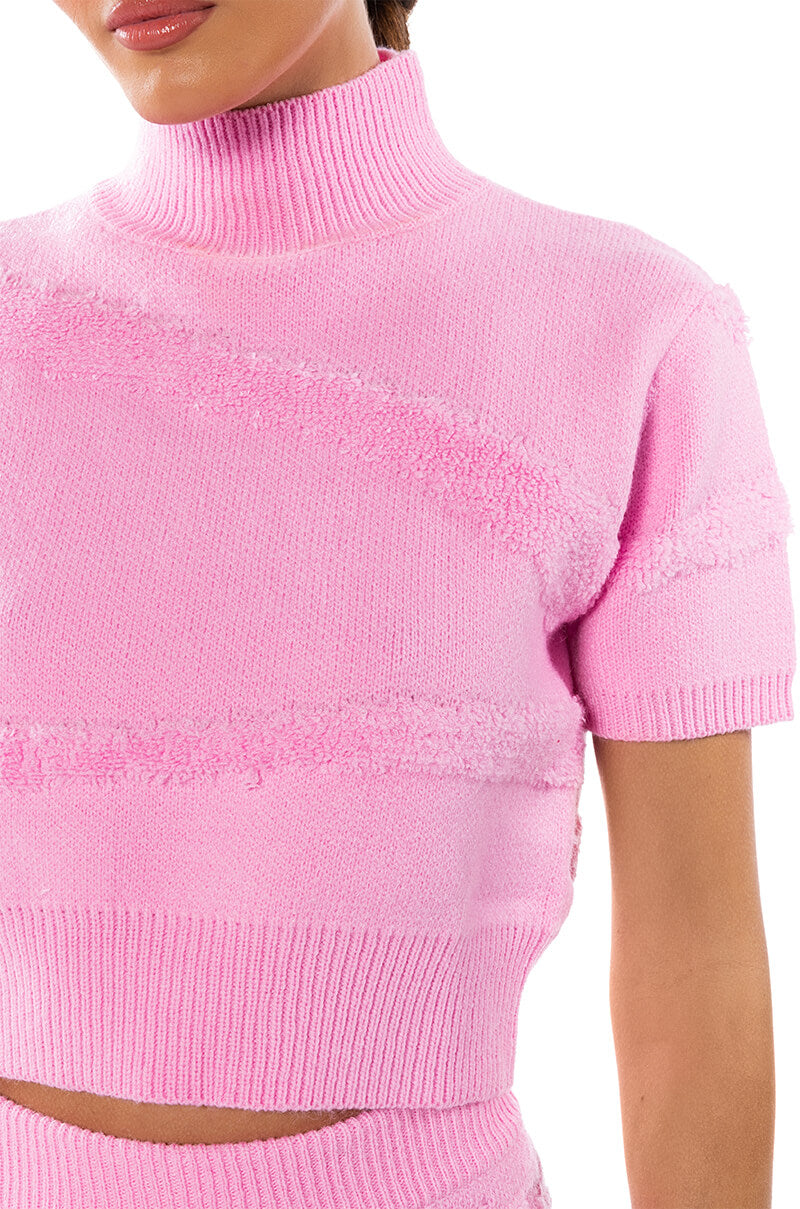 MARISSA COZY KNIT SHORT SLEEVE TOP