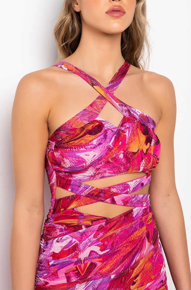ON YOUR MIND MINI DRESS WITH CUT OUTS